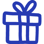 Wrapped Present Icon Extra Large Blue